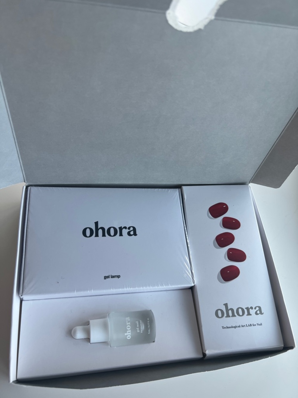 Ohora Gel Lamp & Starter Nail Kit with Red N Addict Gel Polish Strips NEW